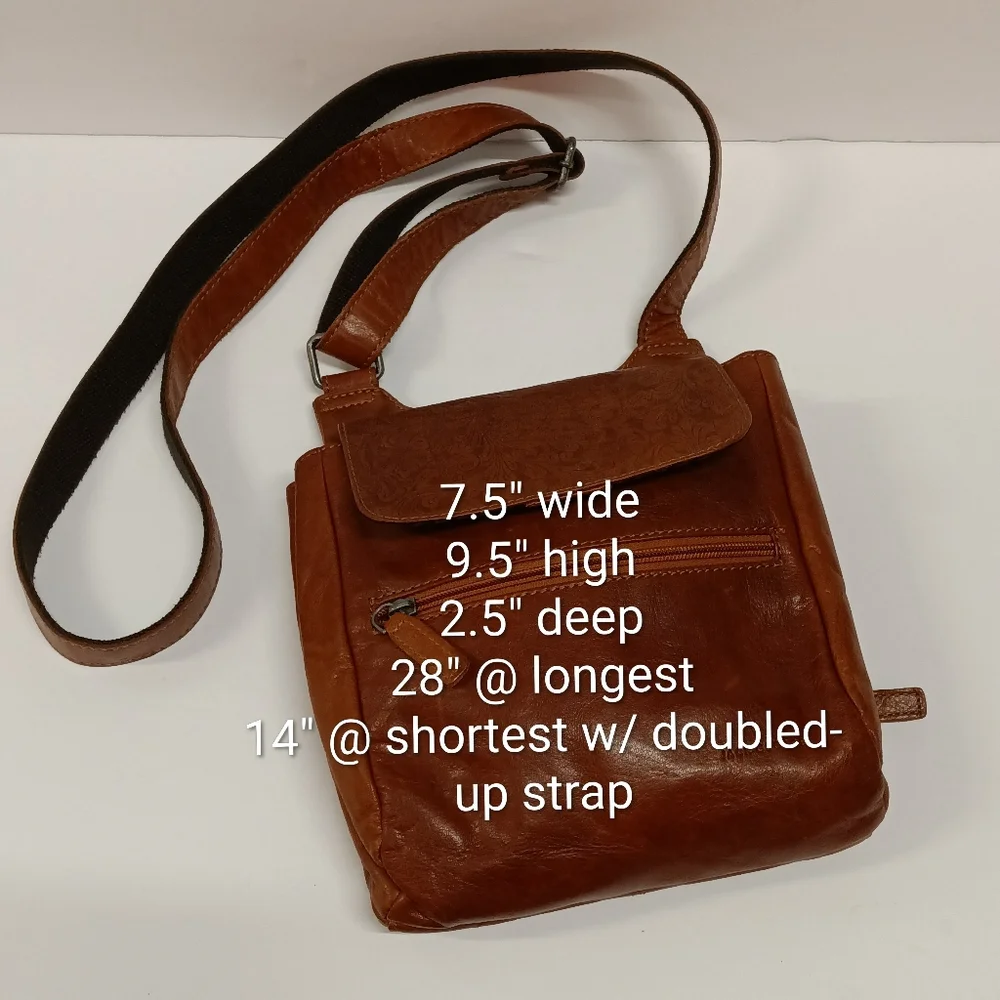 Jack Georges Voyager Genuine Leather Crossbody Honey